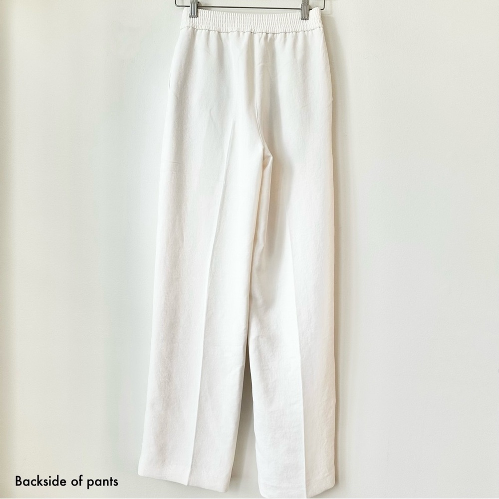 ARITZIA | WILFRED ALANYA PANT HIGH RISE WIDE LEG ELASTIC BACK WAIST CREPETTE - Picture 3 of 13